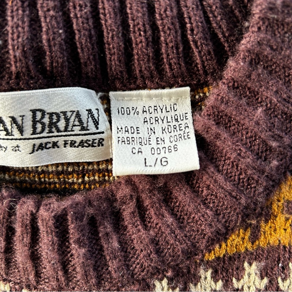 Vintage Grandpa Sweater Eclectic Grandpa Dad 90s Preppy Southwestern Aztec - Picture 7 of 10